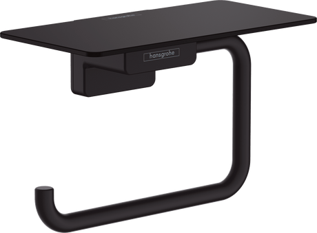 Hansgrohe Addstoris Roll Holder with Shelf - Matt Black - 41772670 - TAP 'N' SHOWER