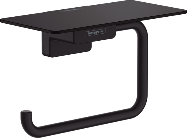 Hansgrohe Addstoris Roll Holder with Shelf - Matt Black - 41772670 - TAP 'N' SHOWER