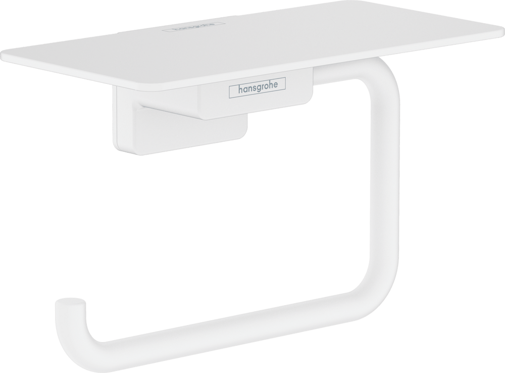 Hansgrohe Addstoris Roll Holder with Shelf - Matt White - 41772700 - TAP 'N' SHOWER