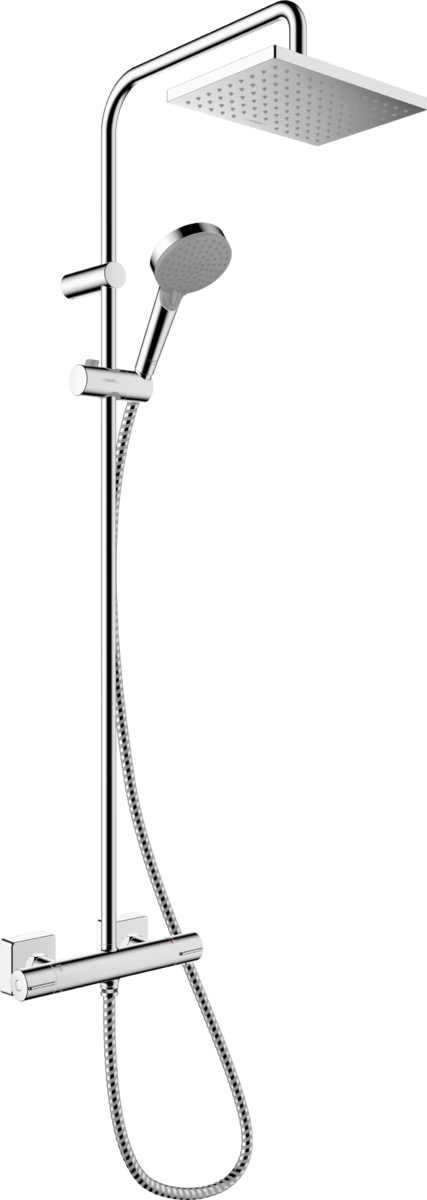 Hansgrohe Vernis Shape Showerpipe 230 1jet Green with Thermostat - Chrome - 26319000 - TAP 'N' SHOWER