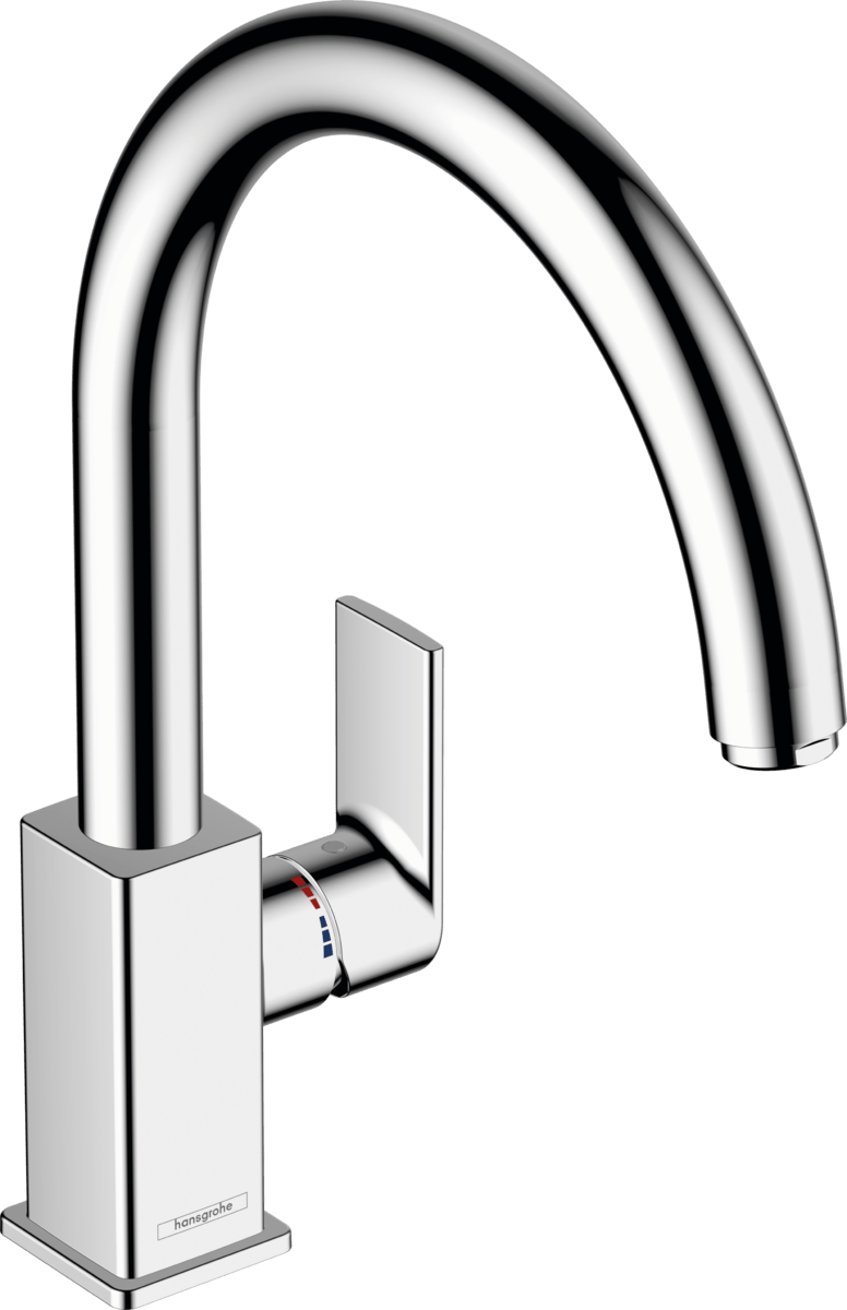 Hansgrohe Vernis Shape M35 Single Lever Kitchen Mixer 210 With Swivel Spout - Chrome - 71871000 - TAP 'N' SHOWER