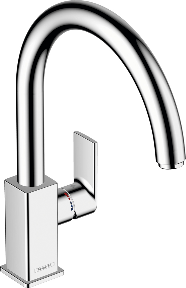 Hansgrohe Vernis Shape M35 Single Lever Kitchen Mixer 210 With Swivel Spout - Chrome - 71871000 - TAP 'N' SHOWER