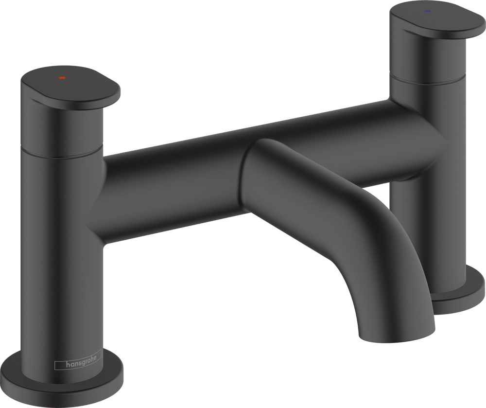 Hansgrohe Vernis Blend 2 - hole Rim Mounted Bath Mixer - Matt Black - 71442670 - TAP 'N' SHOWER