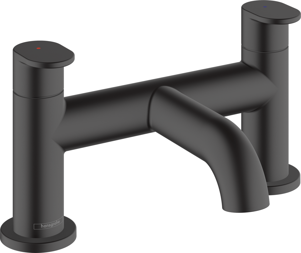 Hansgrohe Vernis Blend 2 - hole Rim Mounted Bath Mixer - Matt Black - 71442670 - TAP 'N' SHOWER