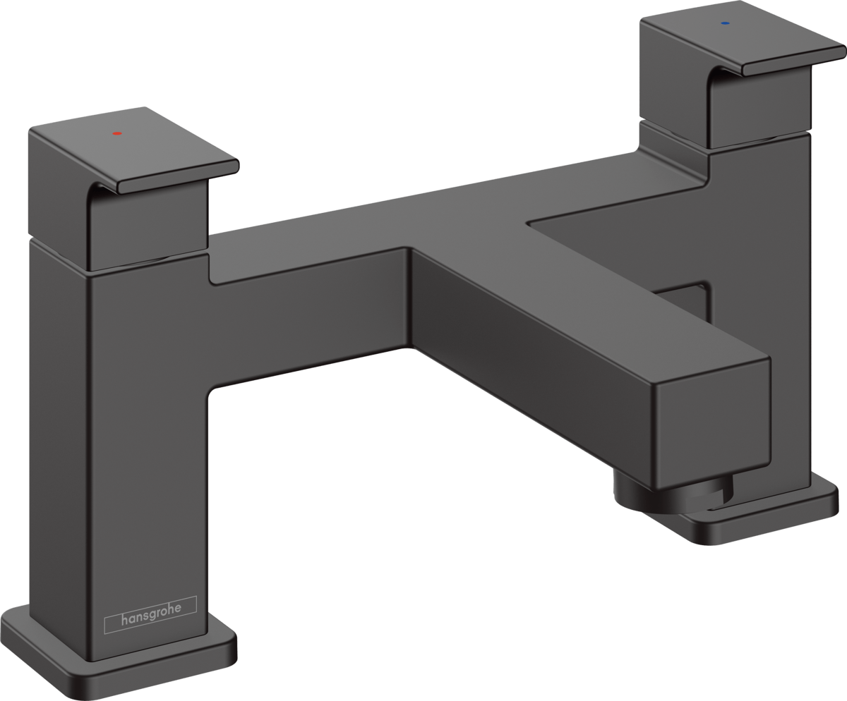 Hansgrohe Vernis Shape 2 - hole Rim Mounted Bath Mixer - Matt Black - 71452670 - TAP 'N' SHOWER