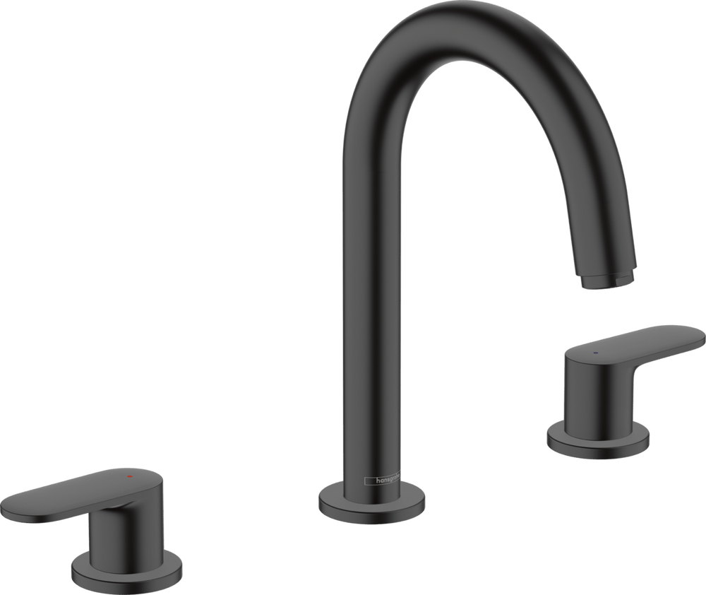 Hansgrohe Vernis Blend 3 - hole Basin Mixer with Pop - up Waste Set - Matt Black - 71553670 - TAP 'N' SHOWER