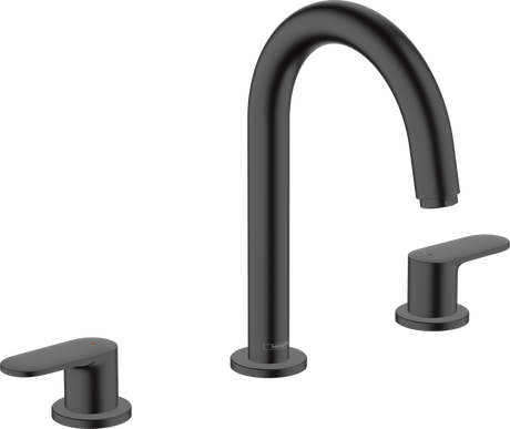 Hansgrohe Vernis Blend 3 - hole Basin Mixer with Pop - up Waste Set - Matt Black - 71553670 - TAP 'N' SHOWER