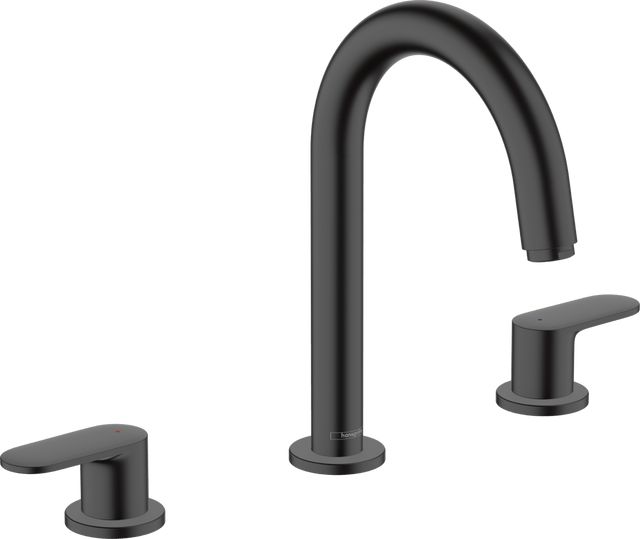 Hansgrohe Vernis Blend 3 - hole Basin Mixer with Pop - up Waste Set - Matt Black - 71553670 - TAP 'N' SHOWER