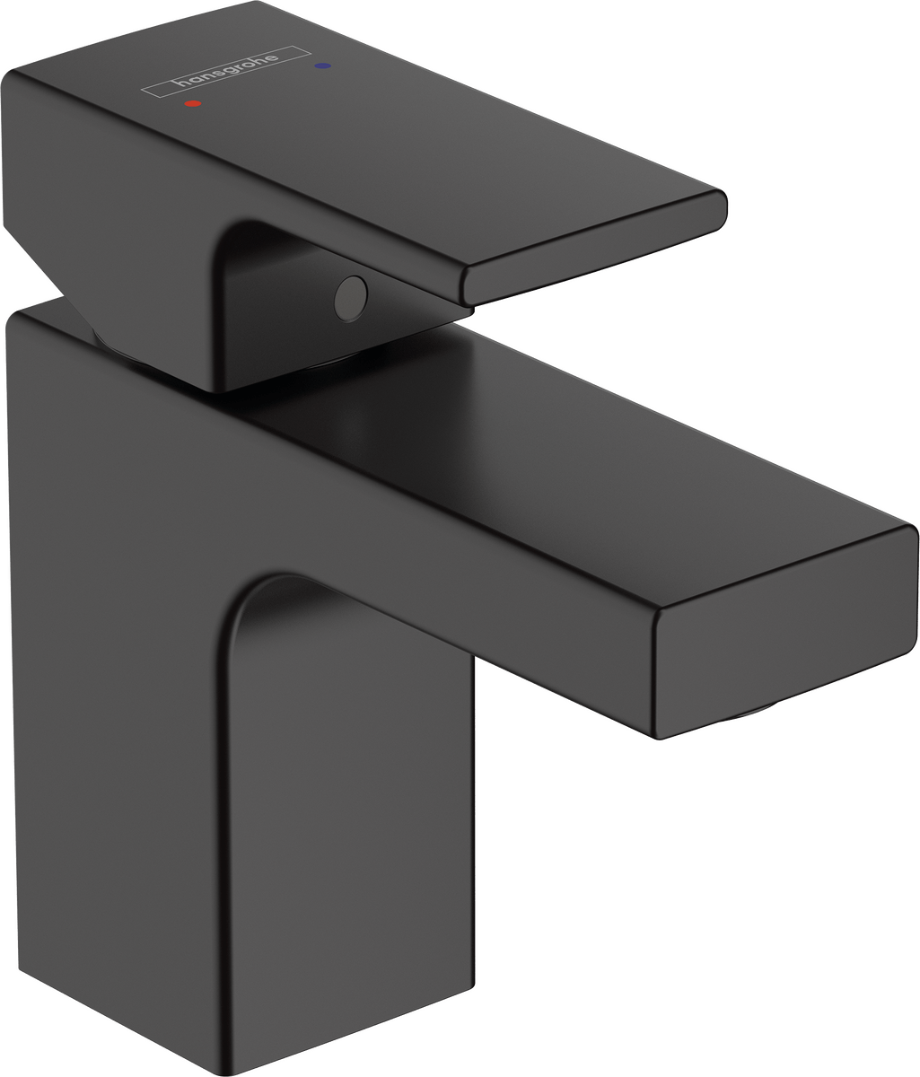 Hansgrohe Vernis Shape Single Lever Basin Mixer 70 Without Waste Set - Matt Black - 71567670 - TAP 'N' SHOWER