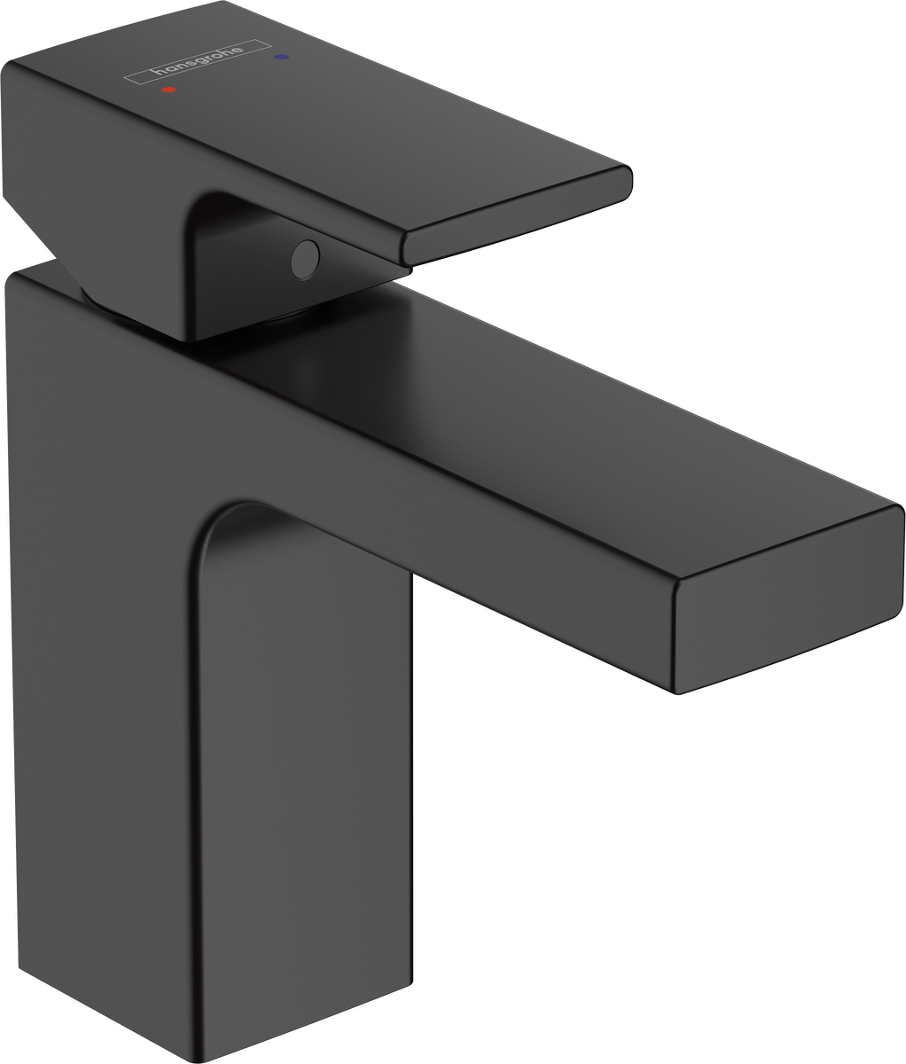 Hansgrohe Vernis Shape Single Lever Basin Mixer 100 Without Waste Set - Matt Black - 71569670 - TAP 'N' SHOWER