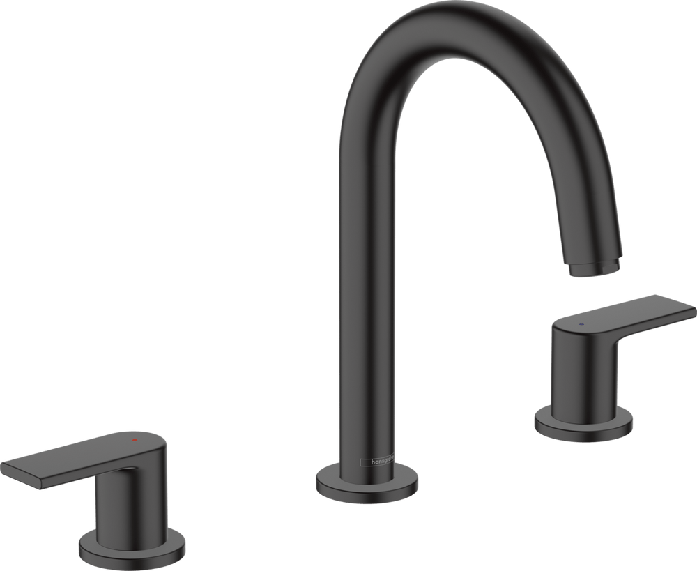 Hansgrohe Vernis Shape 3 - hole Basin Mixer with Pop - up Waste Set - Matt Black - 71563670 - TAP 'N' SHOWER