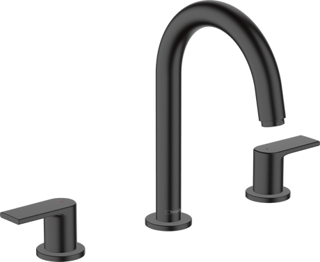 Hansgrohe Vernis Shape 3 - hole Basin Mixer with Pop - up Waste Set - Matt Black - 71563670 - TAP 'N' SHOWER