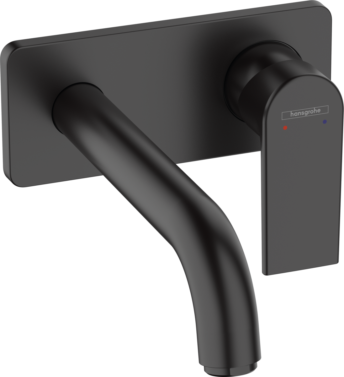 Hansgrohe Vernis Shape Single Lever Basin Mixer Wall-mounted With Spout 207mm - Trim Only - Matt Black - 71578670