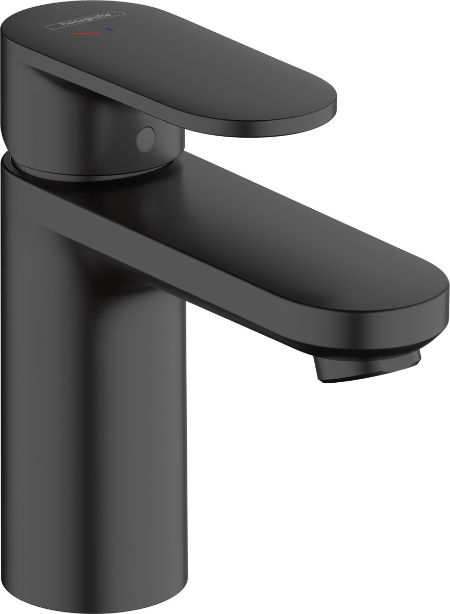 Hansgrohe Vernis Blend Single Lever Basin Mixer 100 Coolstart with Pop - up Waste Set - Matt Black - 71585670 - TAP 'N' SHOWER