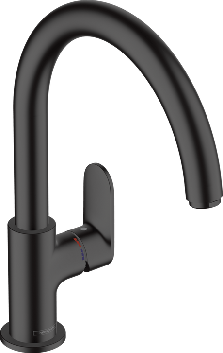 Hansgrohe Vernis Blend M35 Single Lever Kitchen Mixer 210 With Swivel Spout - Matt Black - 71870670 - TAP 'N' SHOWER