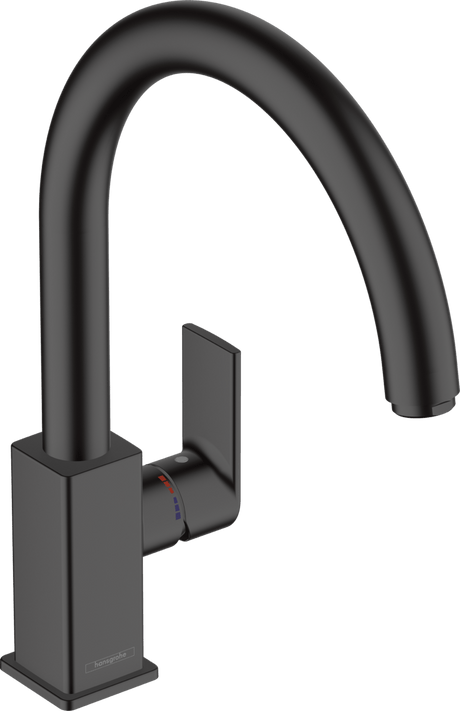 Hansgrohe Vernis Shape M35 Single Lever Kitchen Mixer 210 With Swivel Spout - Matt Black - 71871670 - TAP 'N' SHOWER