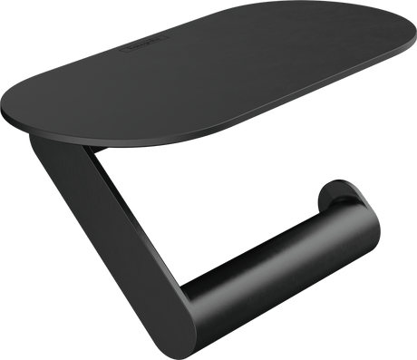 Hansgrohe Wallstoris Toilet Paper Holder With Shelf - Matt Black - 27928670 - TAP 'N' SHOWER