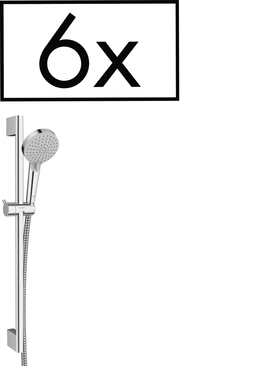 Hansgrohe Vernis Blend Shower Set 100 Vario with Shower Bar 650mm Project Pack (6 Pieces) - Chrome - 26371000 - TAP 'N' SHOWER