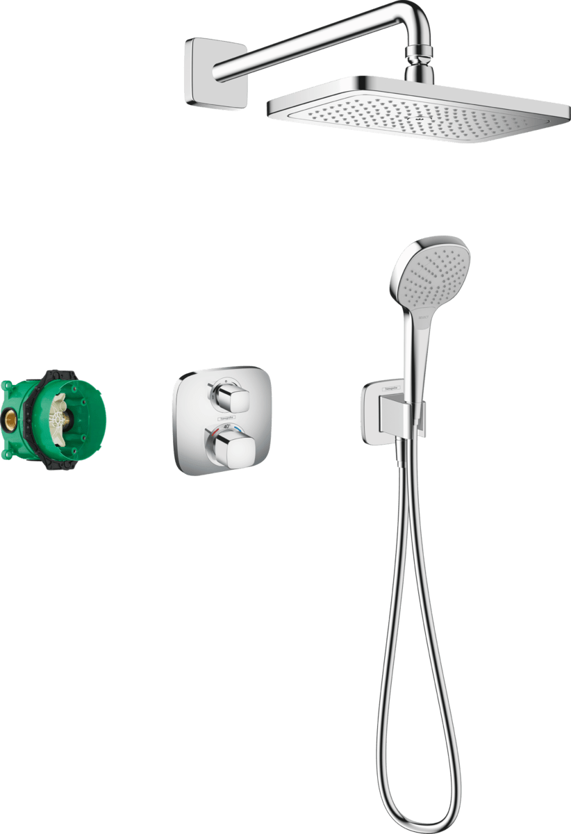 hansgrohe Croma E Shower system 280 1jet with Ecostat E - Chrome - 27953000 - TAP 'N' SHOWER