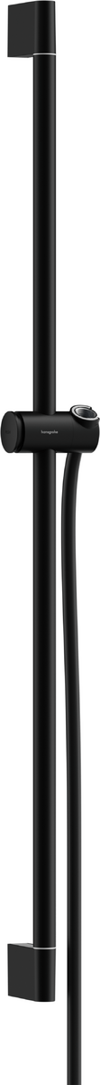 Hansgrohe Unica Shower Bar Pulsify S 90 Cm with Push Slider and Isiflex Shower Hose 160 Cm - Matt Black - 24401670 - TAP 'N' SHOWER