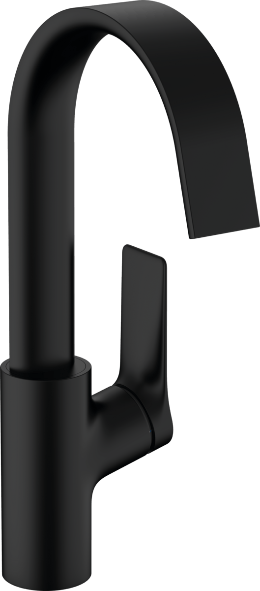 Hansgrohe Vivenis Single Lever Basin Mixer 210 With Swivel Spout Without Waste Set - Matt Black - 75032000 - TAP 'N' SHOWER