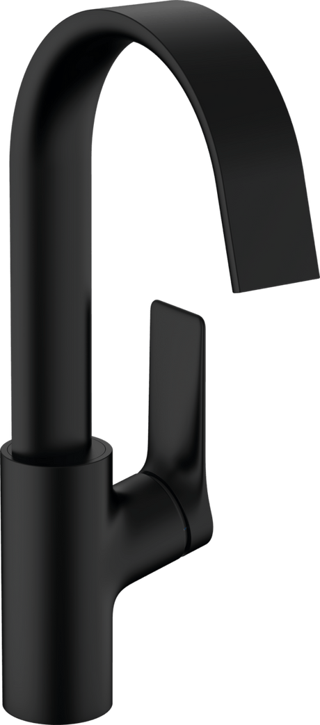 Hansgrohe Vivenis Single Lever Basin Mixer 210 With Swivel Spout And Pop - up Waste Set - Matt Black - 75030670 - TAP 'N' SHOWER