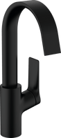 Hansgrohe Vivenis Single Lever Basin Mixer 210 With Swivel Spout And Pop - up Waste Set - Matt Black - 75030670 - TAP 'N' SHOWER