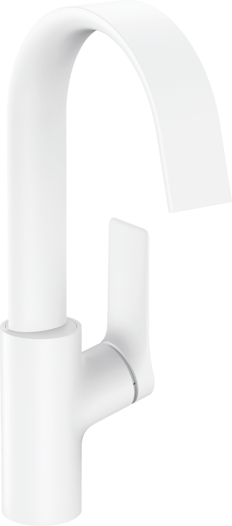 Hansgrohe Vivenis Single Lever Basin Mixer 210 With Swivel Spout And Pop - up Waste Set - Matt White - 75030700 - TAP 'N' SHOWER