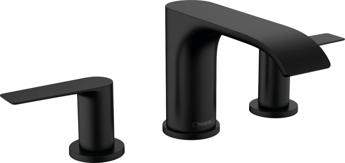Hansgrohe Vivenis 3 - hole Basin Mixer 90 With Pop - up Waste Set - Matt Black - 75033670 - TAP 'N' SHOWER
