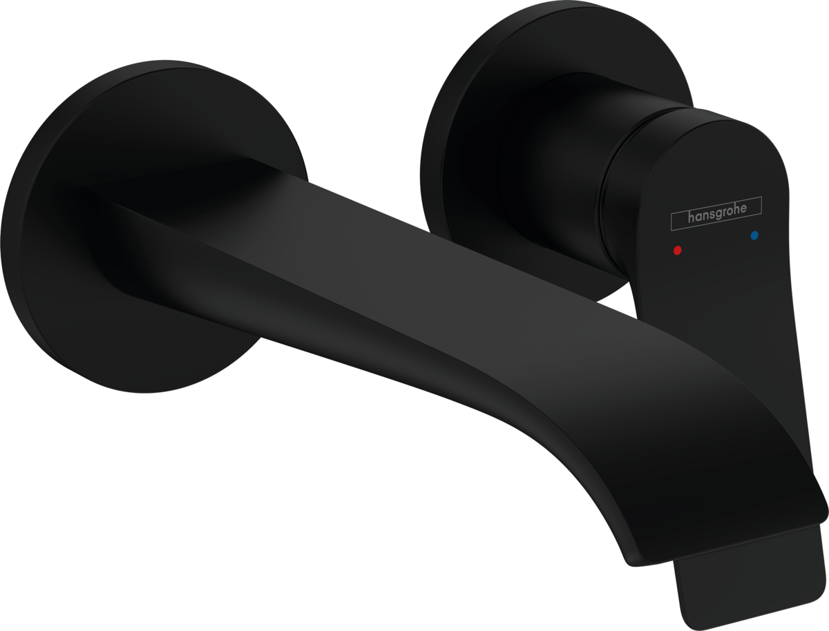 Hansgrohe Vivenis Single Lever Basin Mixer For Concealed Installation Wall - mounted With Spout 192mm - Matt Black - 75050670 - TAP 'N' SHOWER
