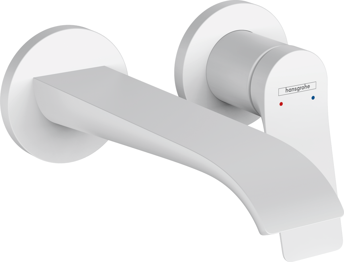 Hansgrohe Vivenis Single Lever Basin Mixer For Concealed Installation Wall - mounted With Spout 192mm - Matt White - 75050700 - TAP 'N' SHOWER