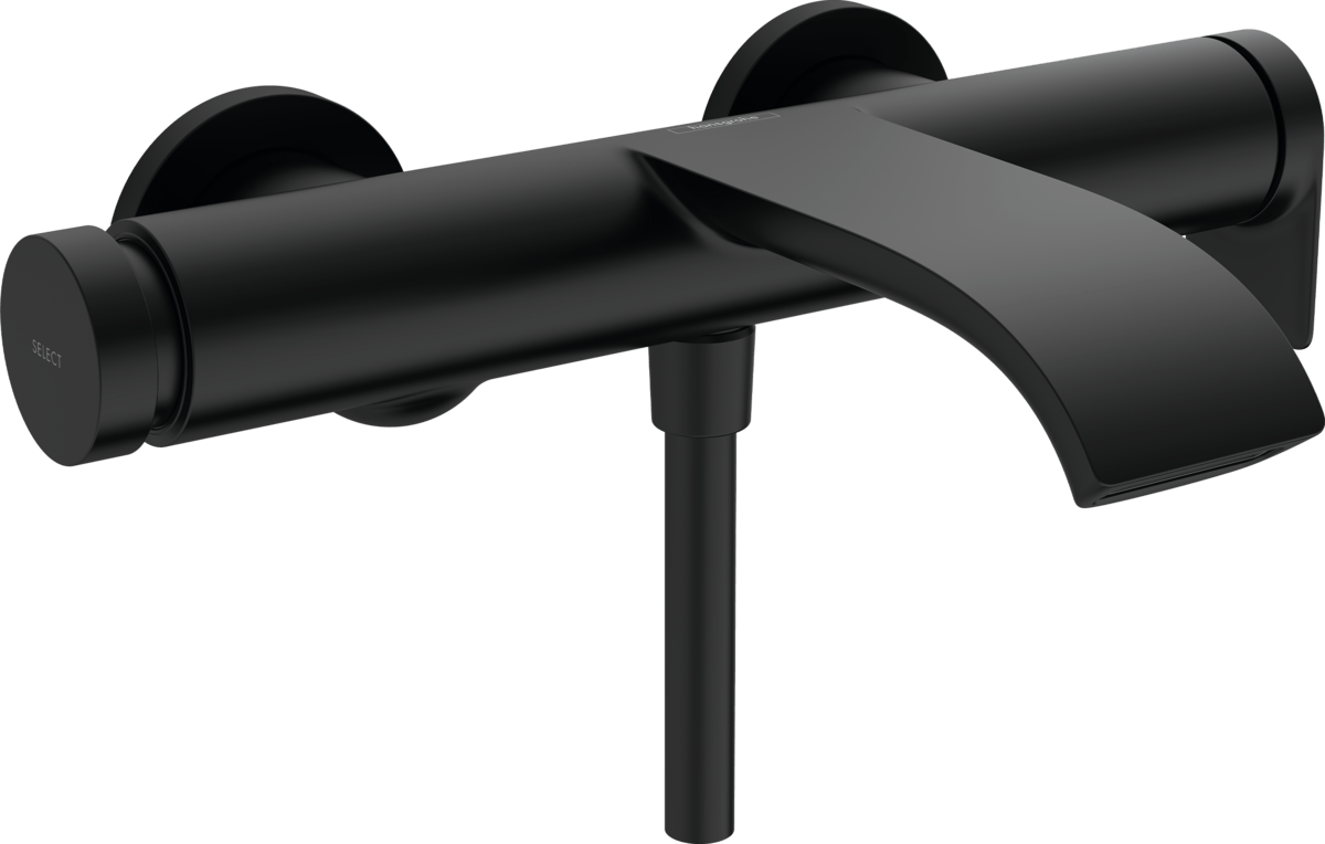 Hansgrohe Vivenis Single Lever Bath Mixer For Exposed Installation - Matt Black - 75420670 - TAP 'N' SHOWER