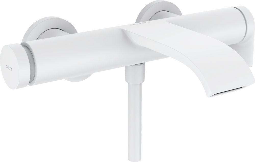 Hansgrohe Vivenis Single Lever Bath Mixer For Exposed Installation - Matt White - 75420700 - TAP 'N' SHOWER
