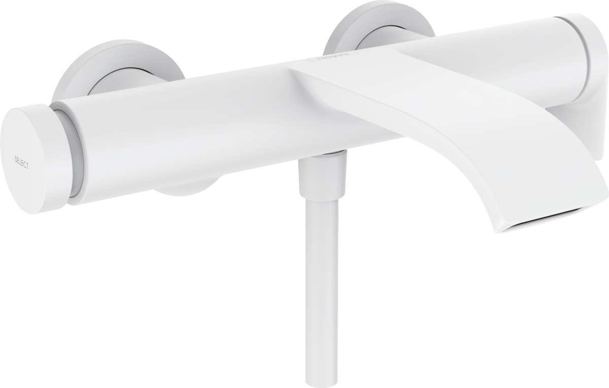 Hansgrohe Vivenis Single Lever Bath Mixer For Exposed Installation - Matt White - 75420700 - TAP 'N' SHOWER