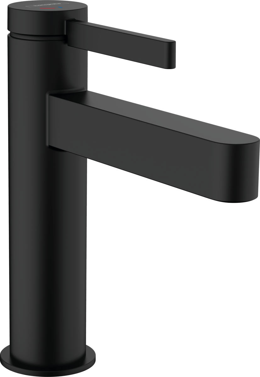 Hansgrohe Finoris Single Lever Basin Mixer 110 Coolstart With Push - open Waste Set - Matt Black - 76024670 - TAP 'N' SHOWER