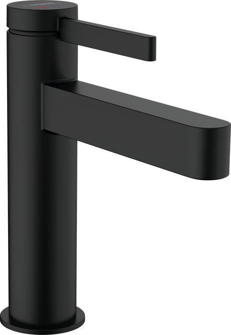 Hansgrohe Finoris Single Lever Basin Mixer 110 Coolstart With Push - open Waste Set - Matt Black - 76024670 - TAP 'N' SHOWER