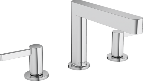Hansgrohe Finoris 3 - hole Basin Mixer 110 with Push - open Waste Set - Chrome - 76033000 - TAP 'N' SHOWER