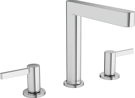 Hansgrohe Finoris 3 - hole Basin Mixer 160 With Push - open Waste Set - Chrome - 76034000 - TAP 'N' SHOWER