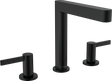 Hansgrohe Finoris 3 - hole Basin Mixer 160 With Push - open Waste Set - Matt Black - 76034670 - TAP 'N' SHOWER