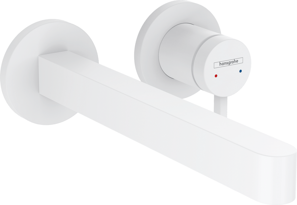Hansgrohe Finoris Single Lever Basin Mixer For Concealed Installation Wall - mounted With Spout 228mm - Matt White - 76050700 - TAP 'N' SHOWER