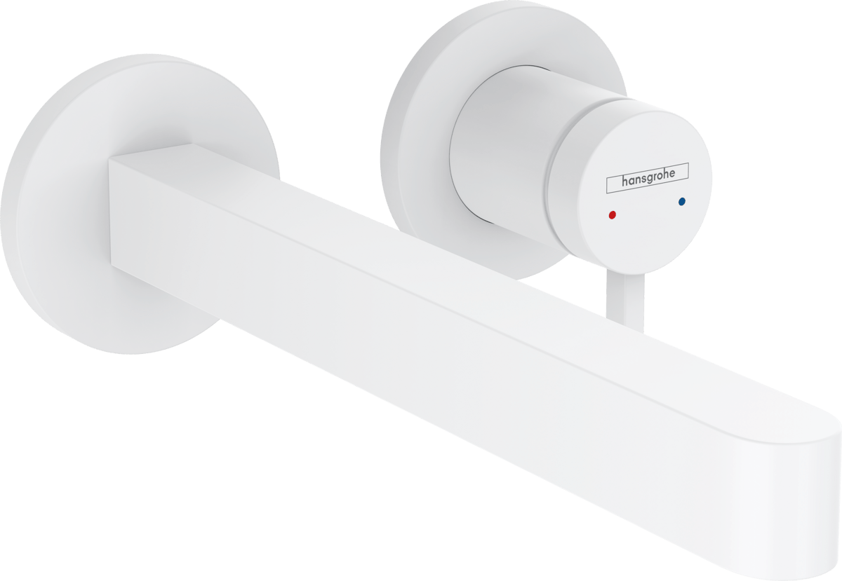 Hansgrohe Finoris Single Lever Basin Mixer For Concealed Installation Wall - mounted With Spout 228mm - Matt White - 76050700 - TAP 'N' SHOWER