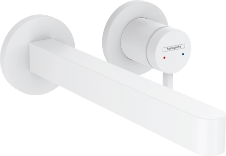 Hansgrohe Finoris Single Lever Basin Mixer For Concealed Installation Wall - mounted With Spout 228mm - Matt White - 76050700 - TAP 'N' SHOWER