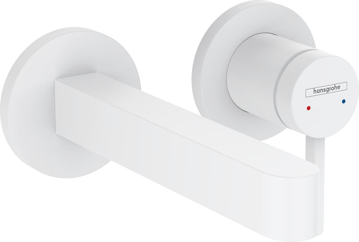 Hansgrohe Finoris Single Lever Basin Mixer For Concealed Installation Wall - mounted With Spout 168mm - Matt White - 76051700 - TAP 'N' SHOWER