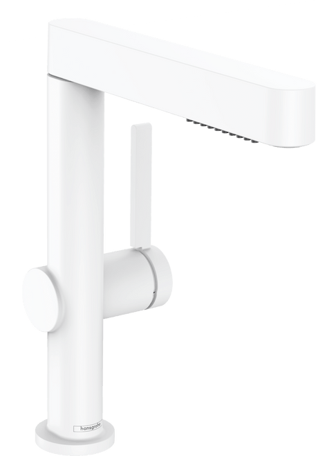 Hansgrohe Finoris Single Lever Basin Mixer 230 with Pull - out Spray 2jet And Push - open Waste Set - Matt White - 76063700 - TAP 'N' SHOWER