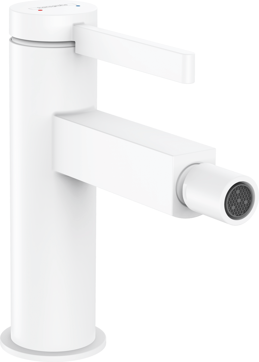 Hansgrohe Finoris Single Lever Bidet Mixer With Push - open Waste Set - Matt White - 76200700 - TAP 'N' SHOWER