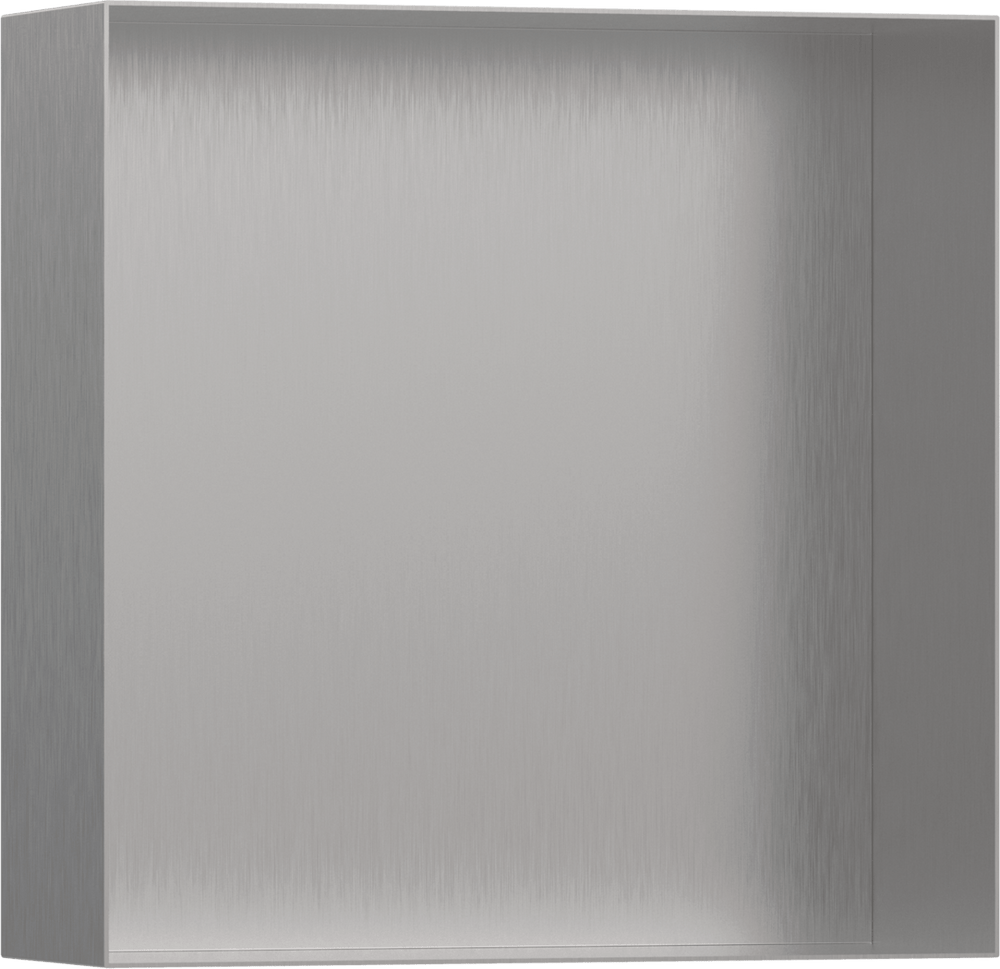 Hansgrohe XtraStoris Minimalistic Wall Niche Frameless 300/300/100 - Brushed Stainless Steel - 56073800 - TAP 'N' SHOWER