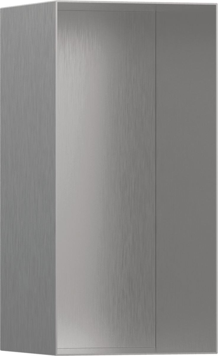 Hansgrohe XtraStoris Minimalistic Wall Niche Frameless 300/150/140 - Brushed Stainless Steel - 56076800 - TAP 'N' SHOWER