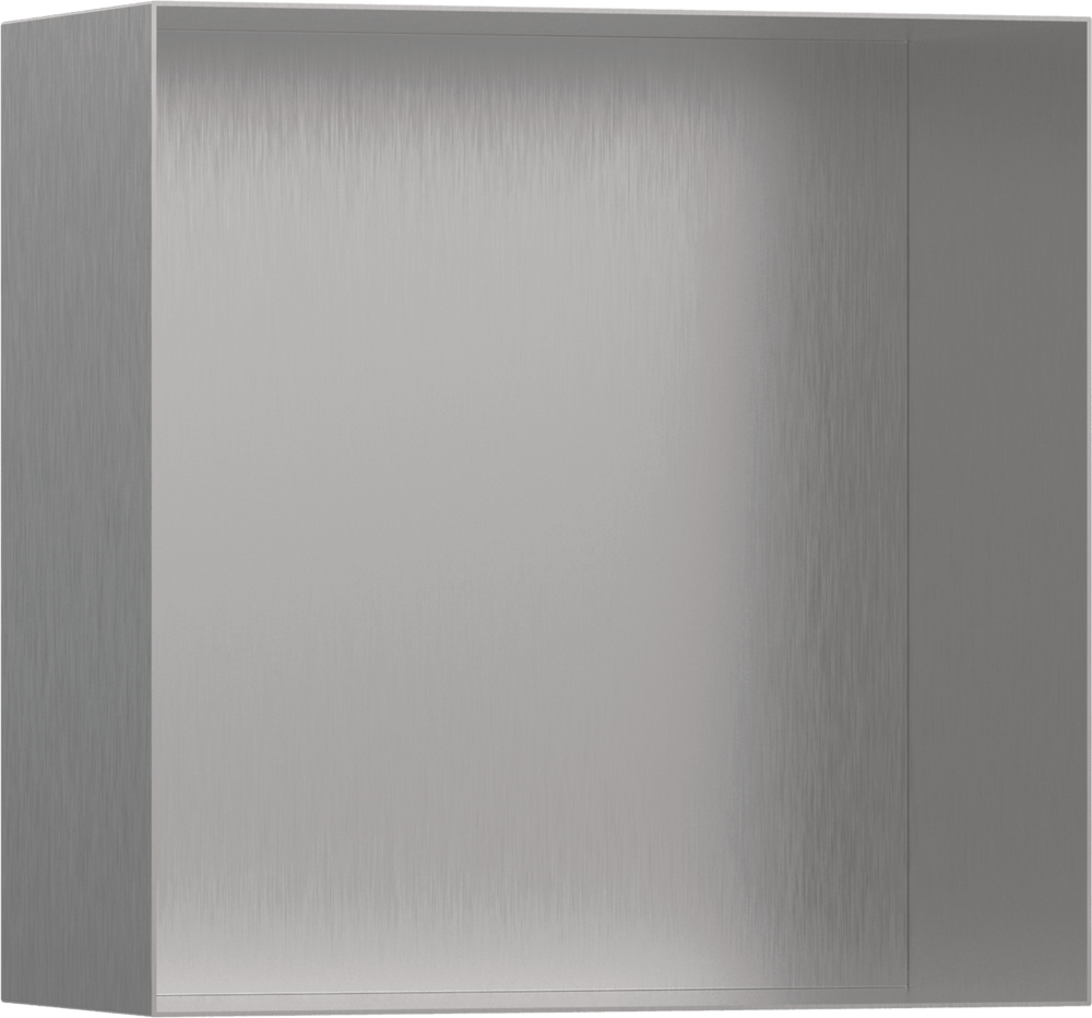 Hansgrohe XtraStoris Minimalistic Wall Niche Frameless 300/300/140 - Brushed Stainless Steel - 56079800 - TAP 'N' SHOWER