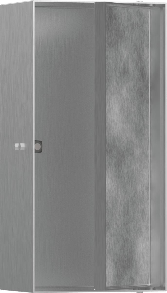 Hansgrohe XtraStoris Rock Wall Niche With Tileable Door 300/150/100 - Brushed Stainless Steel - 56082800 - TAP 'N' SHOWER
