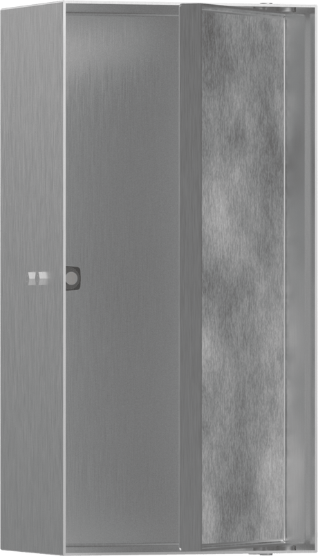 Hansgrohe XtraStoris Rock Wall Niche With Tileable Door 300/150/100 - Brushed Stainless Steel - 56082800 - TAP 'N' SHOWER
